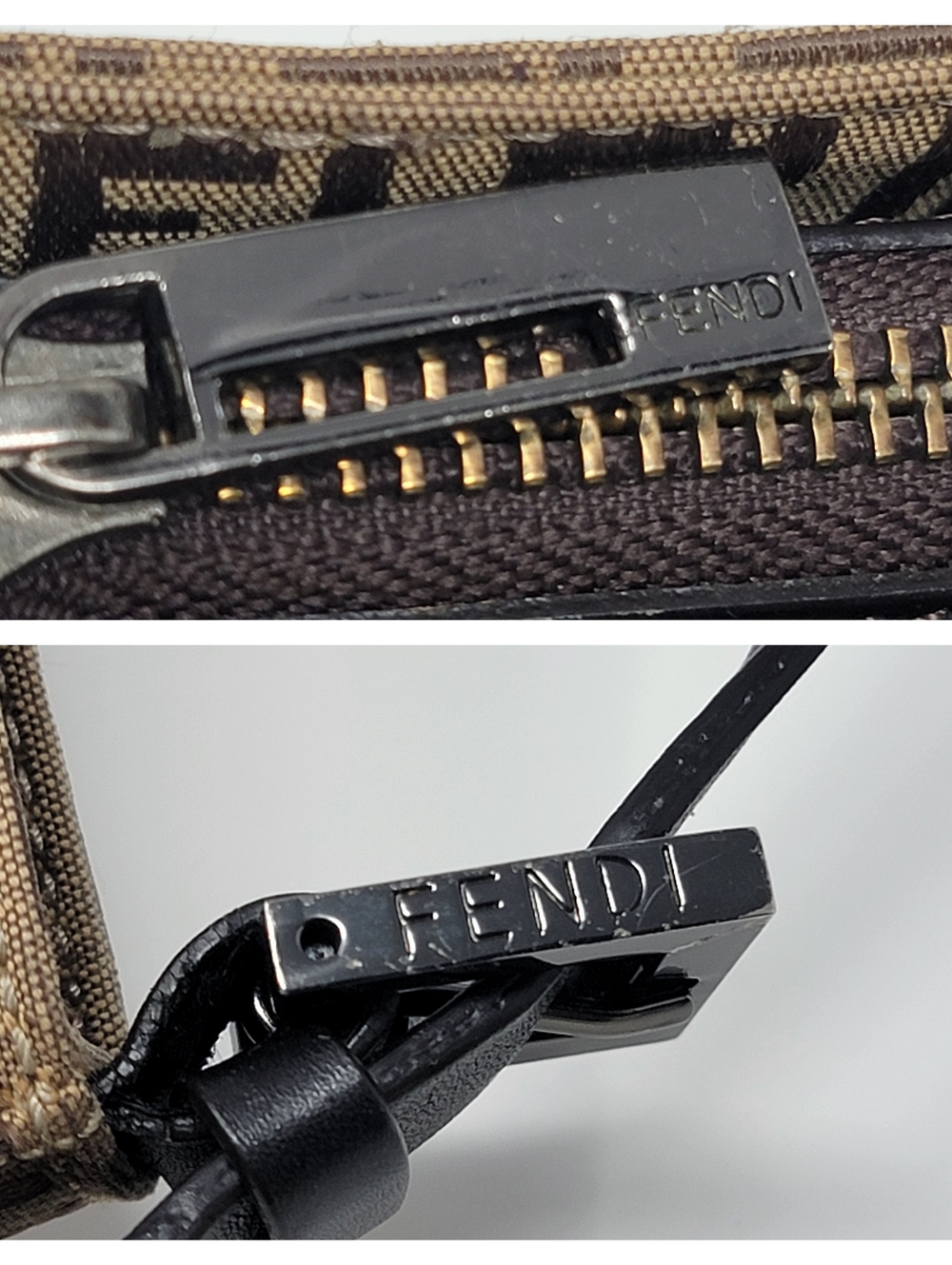 FENDI Zucchino Baguette Canvas Shoulder Bag - Picture 5 of 12